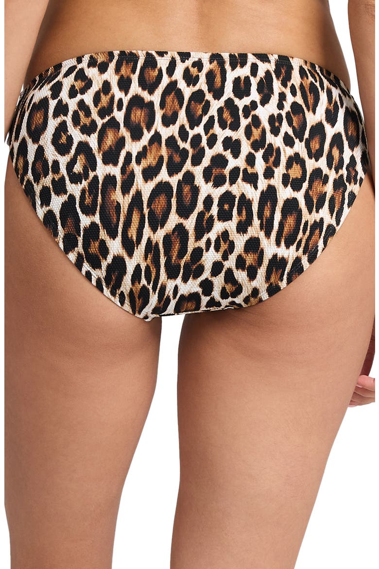 Island Cays Leopard Hipster Bikini Bottoms, Alternate, color, BLACK
