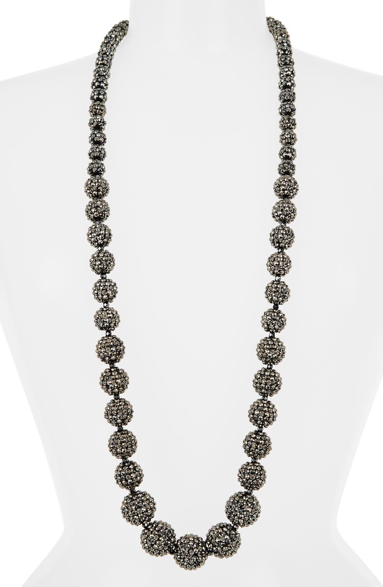 Kenneth Jay Lane Pavé Ball Necklace, Alternate, color, Gun Metal