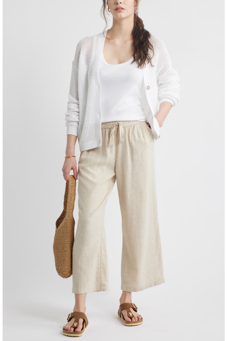 Open Stitch Cotton Cardigan, Alternate, color, WHITE