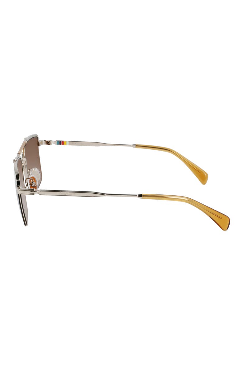 Landor 55mm Rectangular Sunglasses, Alternate, color, SILVER/ CARAMEL