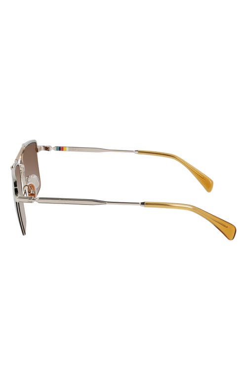 Paul Smith Landor 55mm Rectangular Sunglasses In Silver/caramel
