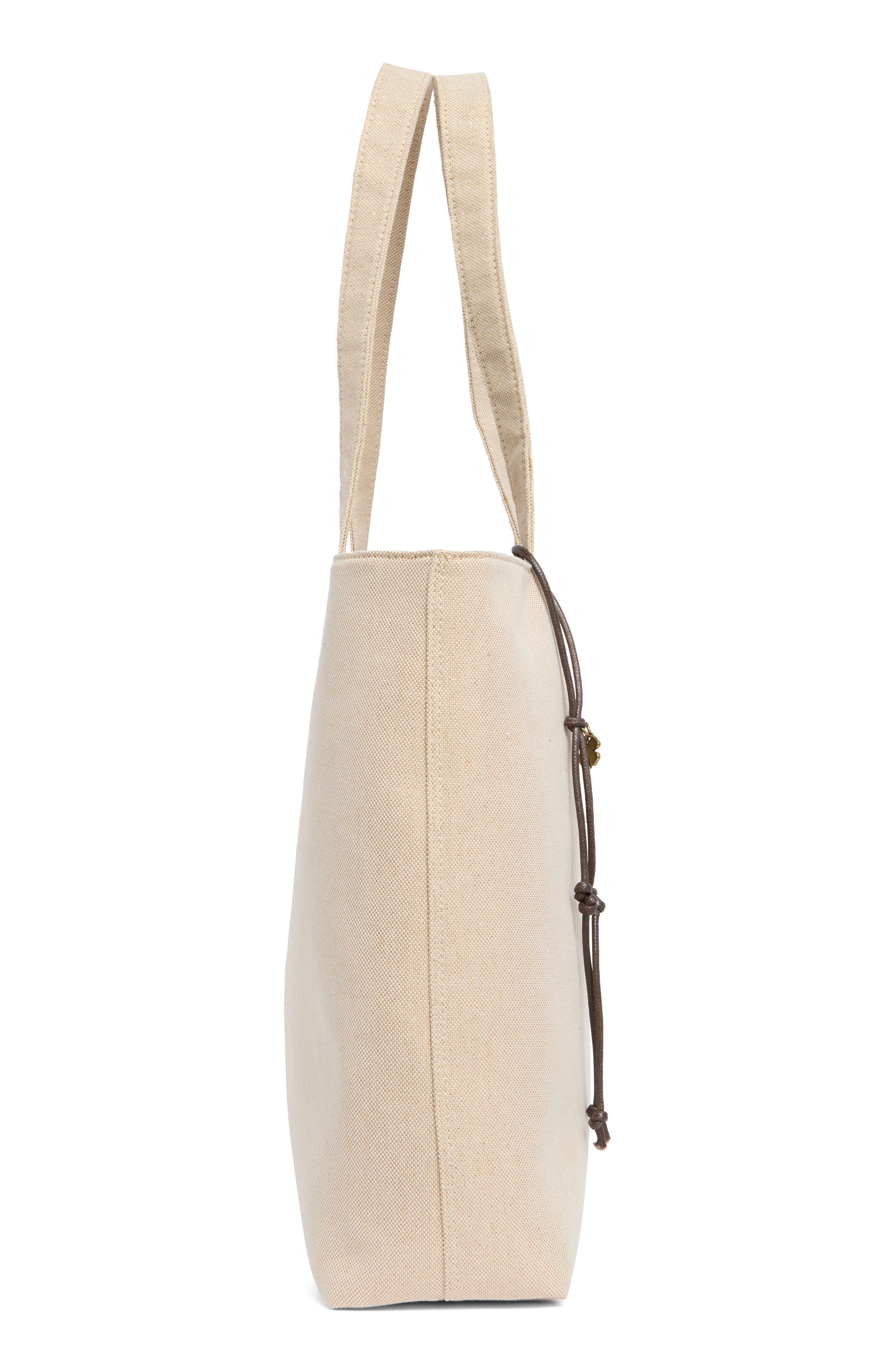Lucky Brand Pira Canvas Book Tote Bag, Alternate, color, Beige Canvas