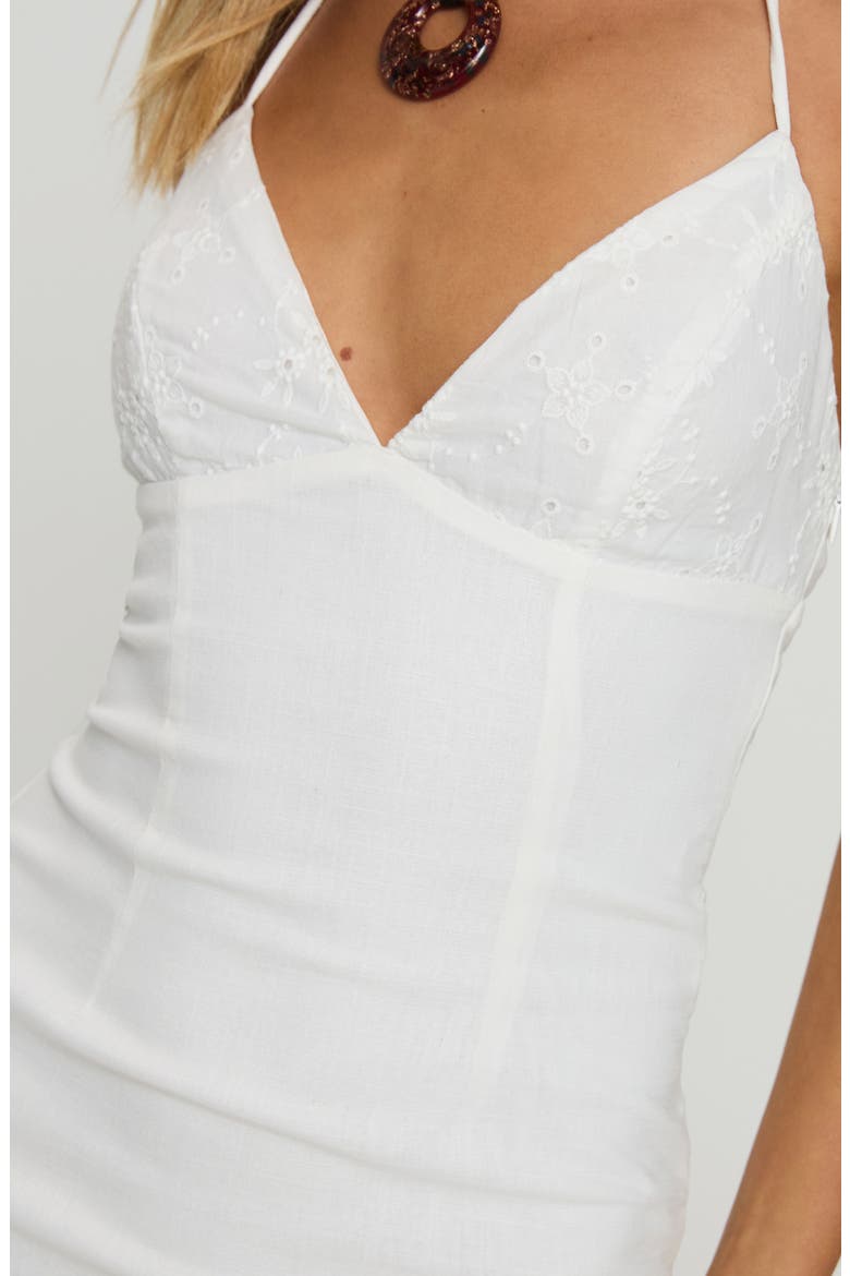 Duncani Stretch Cotton Minidress, Alternate, color, WHITE