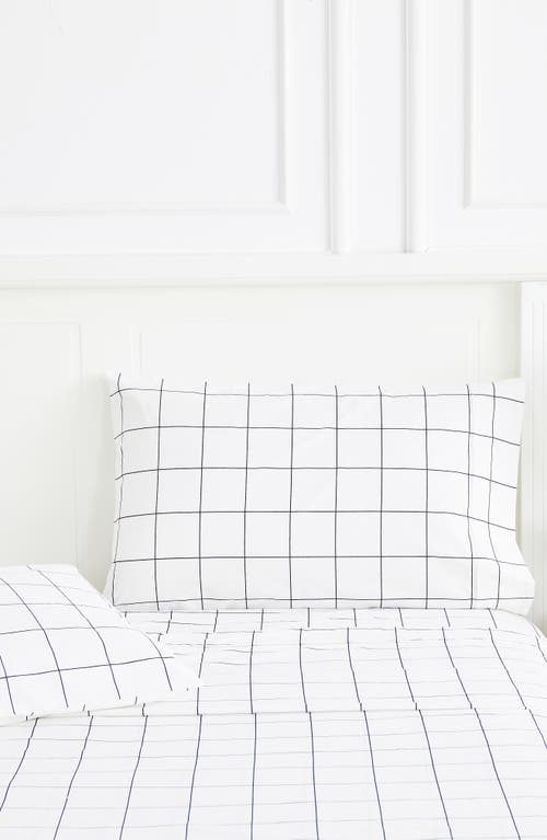Melange Home Grid Percale Cotton Pillowcase Set