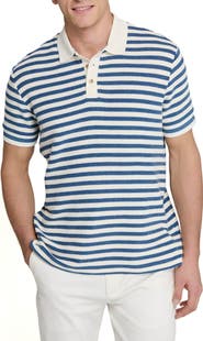 CONSTRUCT Slim Fit Short Sleeve Stripe Polo