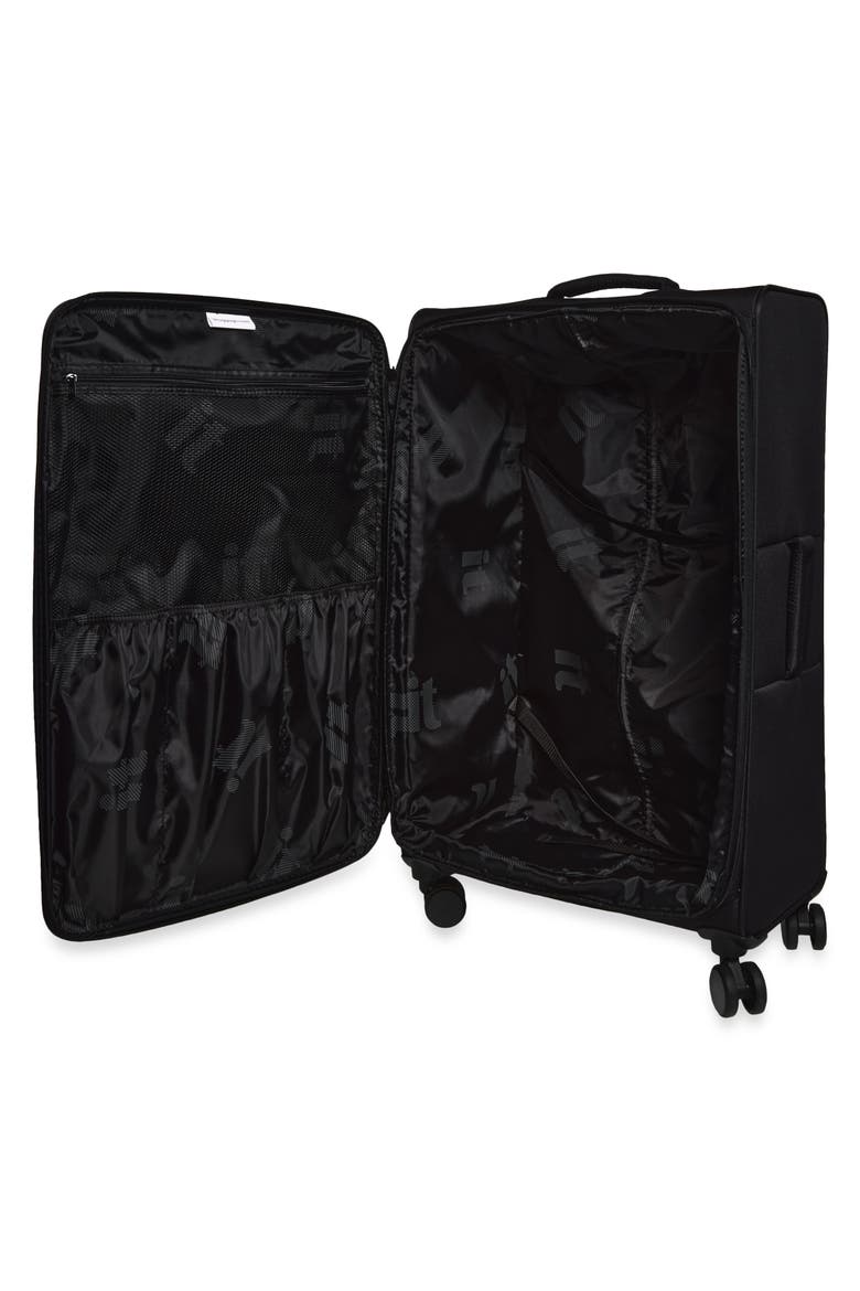 Lineation Softside Checked Spinner Suitcase, Alternate, color, BLACK