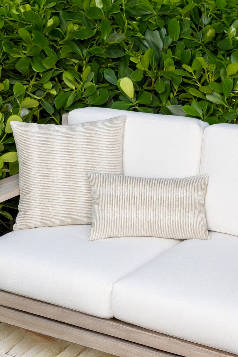 Progress Multicolored Chenille Indoor & Outdoor Woven Accent Pillow, Alternate, color, Sand