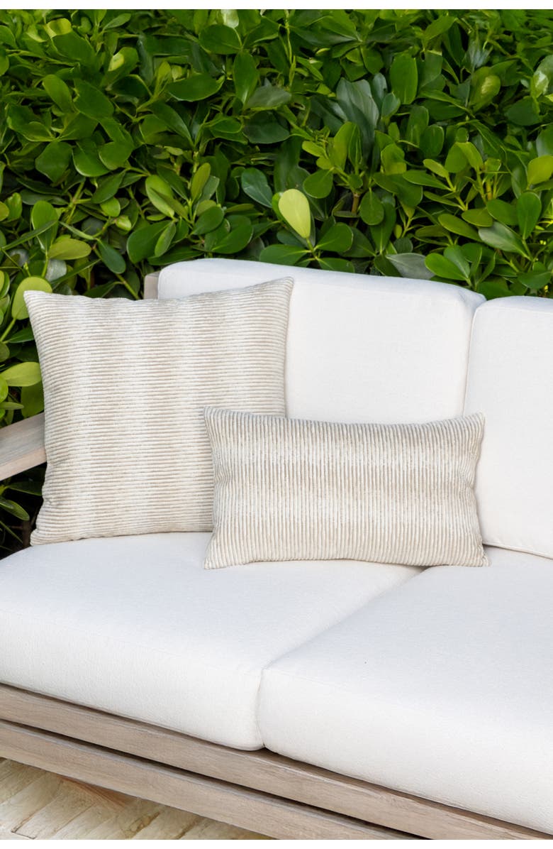 Elaine Smith Progress Multicolored Chenille Indoor & Outdoor Woven Accent Pillow, Alternate, color, Sand