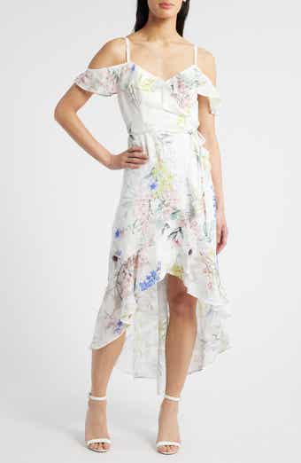 Julia Jordan Floral Ruffle High-Low Wrap Dress