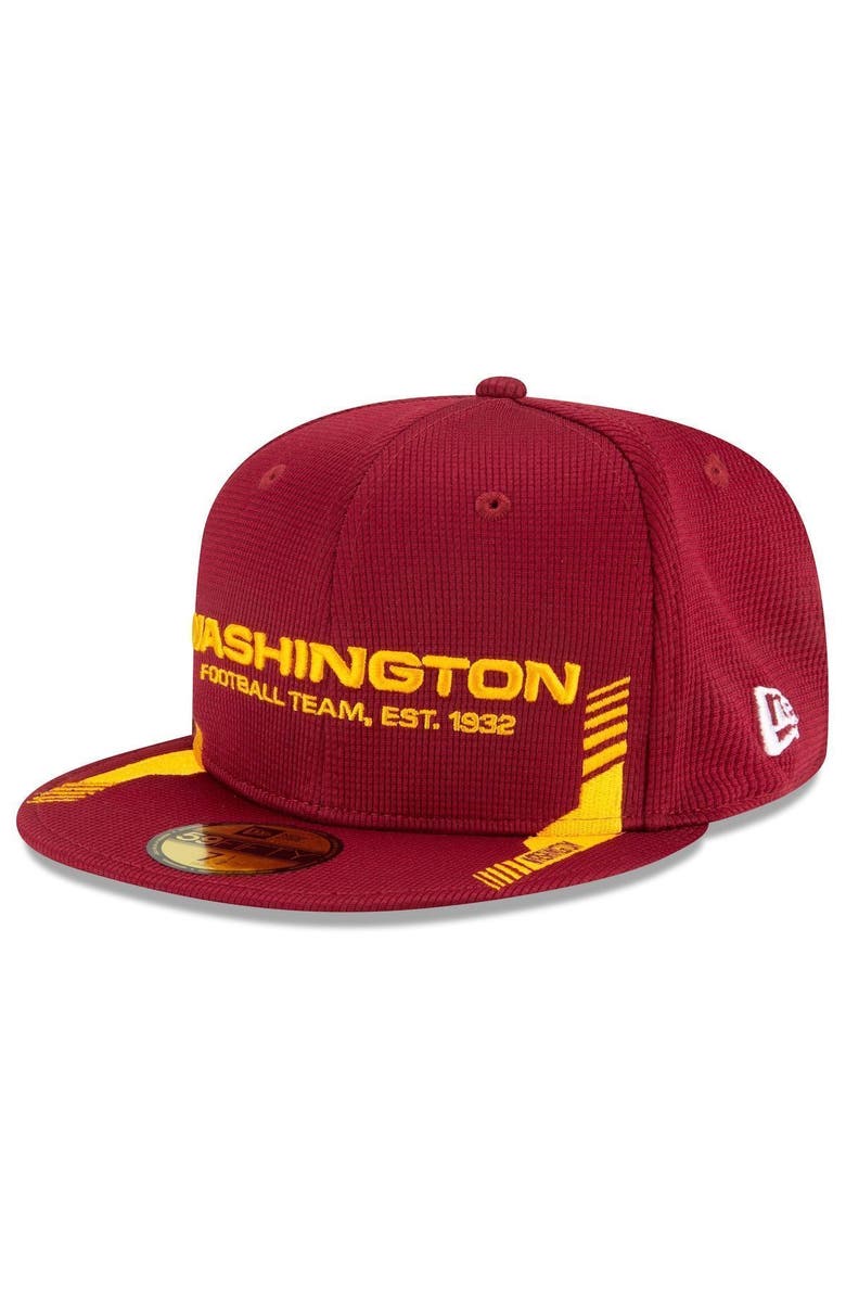 New Era Men's New Era Burgundy Washington Football Team 2021 NFL Sideline Home 59FIFTY Fitted Hat, Main, color, 