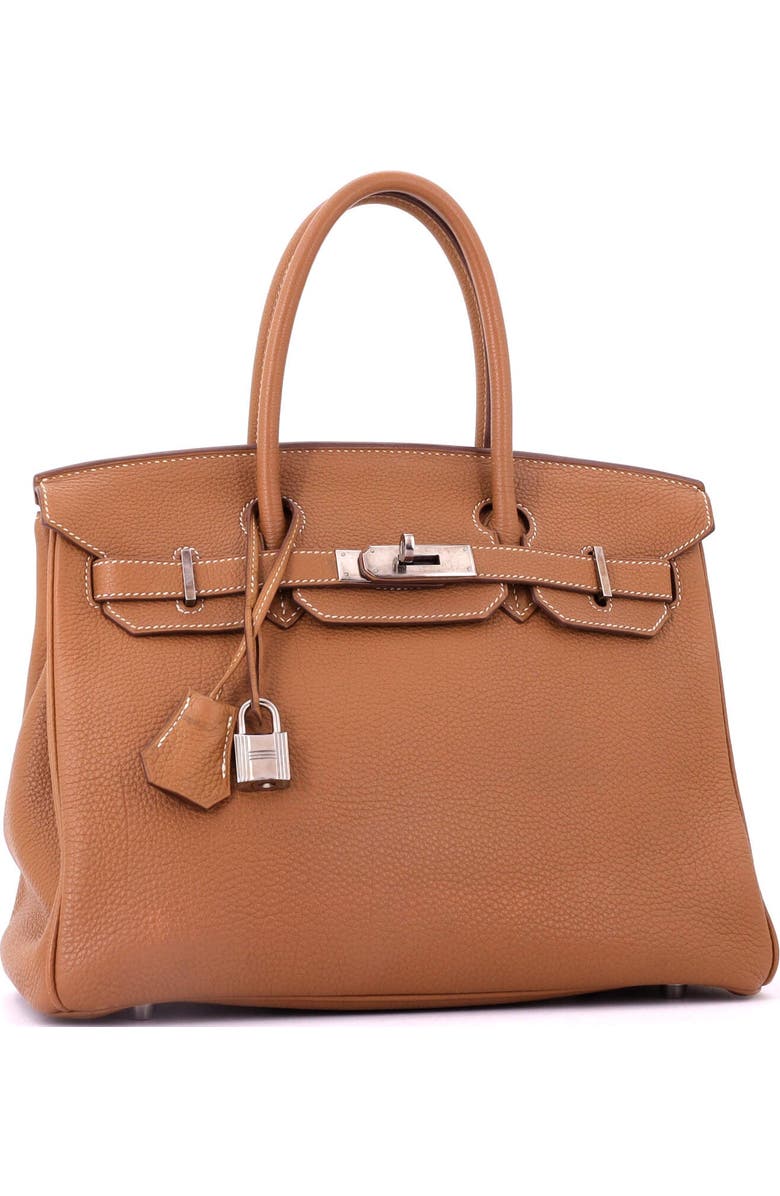 Pre-Owned Hermes Birkin Handbag Brown Togo with Palladium Hardware 30, Alternate, color, Gold