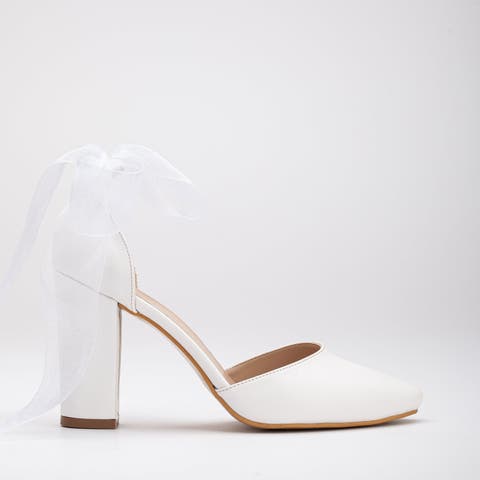 Gisele High Block Heels with Ribbon