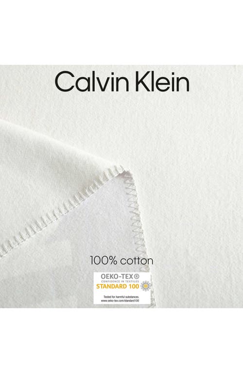 Calvin Klein Logo Double Face Throw Blanket In White
