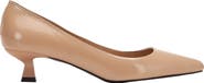 Forever & Always Shoes Helly Kitten Heel Leather Stiletto Pumps
