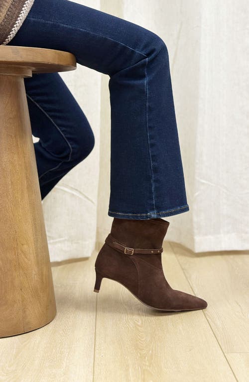 Seychelles Milan Pointed Toe Kitten Heel Bootie In Brown