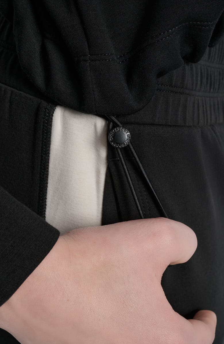 DKNY Bungee Hem Crewneck Crop Sweatshirt, Alternate, color, Black