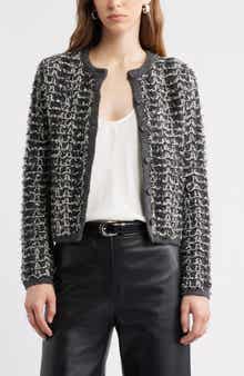 Textured Crewneck Cardigan
