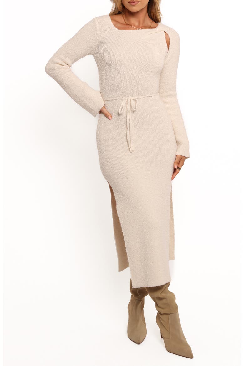 Edina Cutout Sweater Dress, Main, color, WHITE