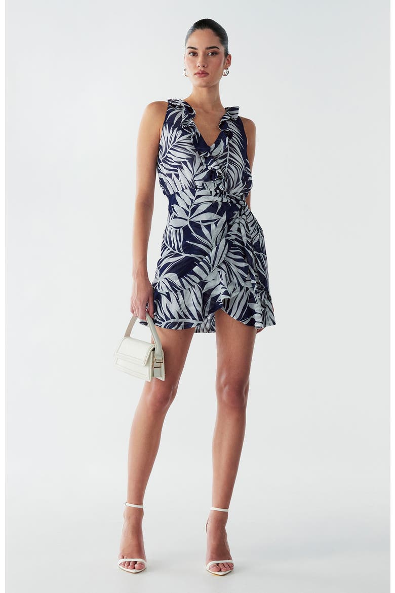 Oak Mini Dress, Main, color, Navy Palms