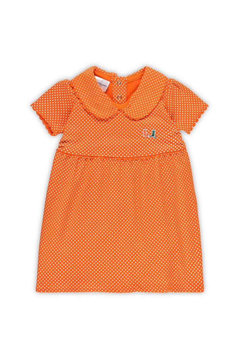 Girls Toddler Orange Miami Hurricanes Polka Dot Peter Pan Dress, Alternate, color, Orange
