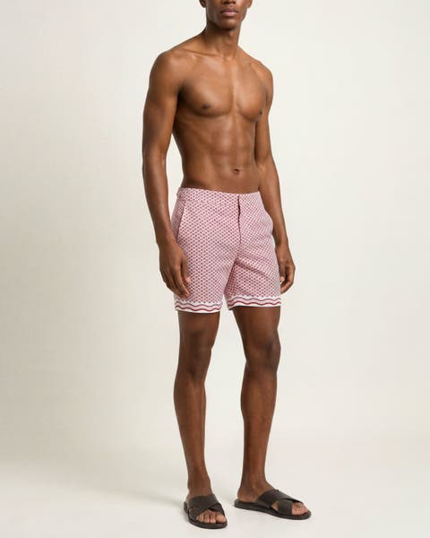 Bulldog Mid-Length Ocra Printed Swim Shorts