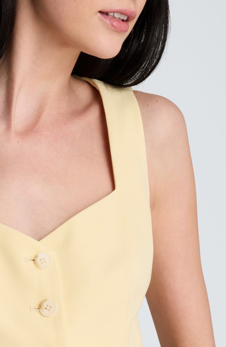 Kenneth Cole Curved Hem Peplum Vest, Alternate, color, Pastel Yellow