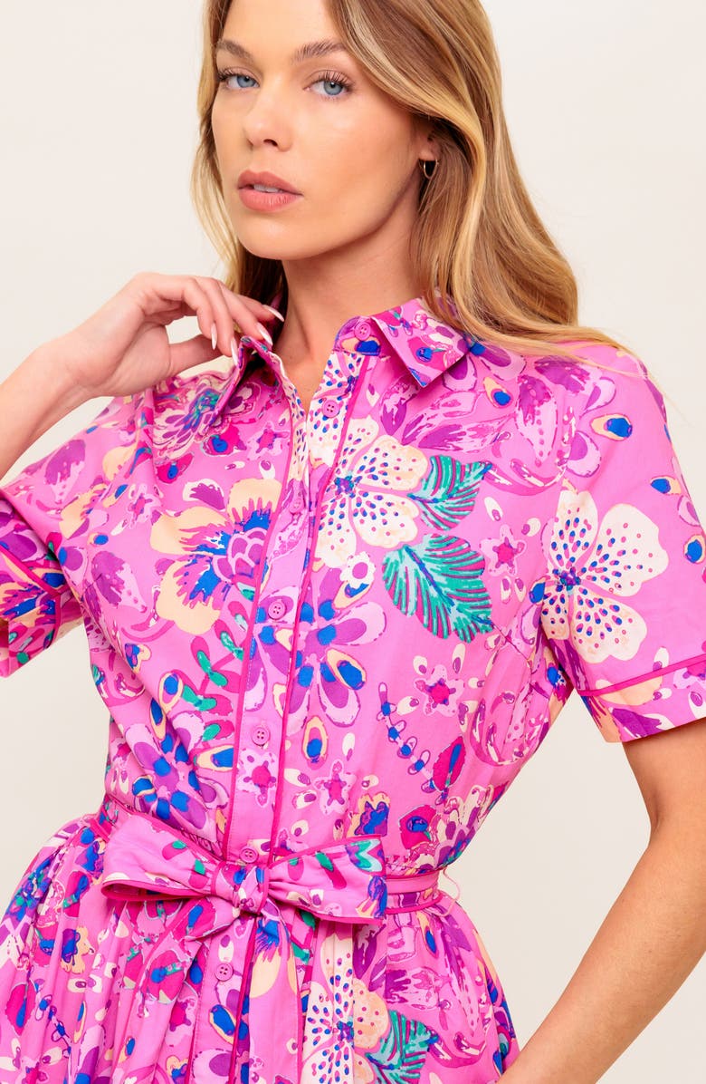 FLYING TOMATO Button-Up Fit & Flare Midi Dress, Alternate, color,