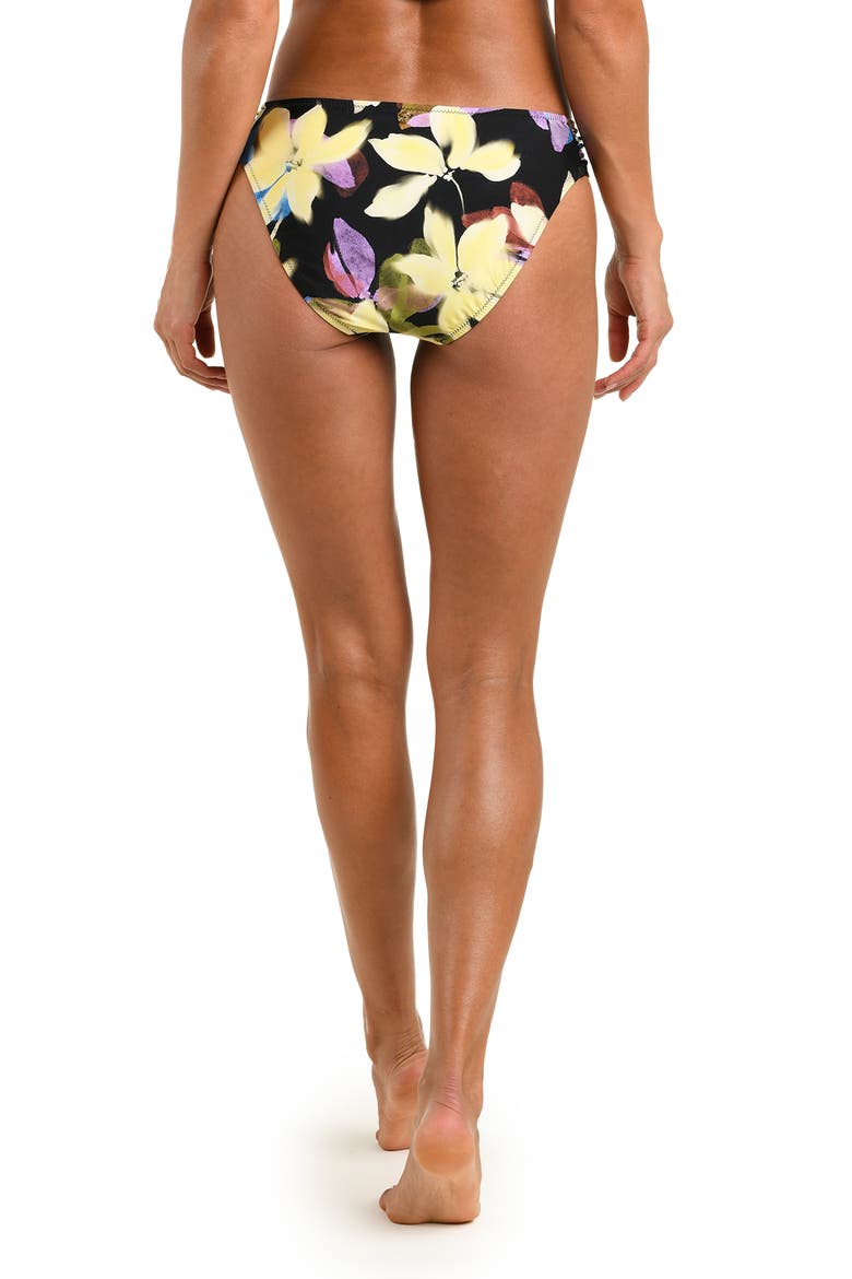 Afterglow Ruched Side Moderate Coverage Swim Briefs, Alternate, color, BLACK MULTI