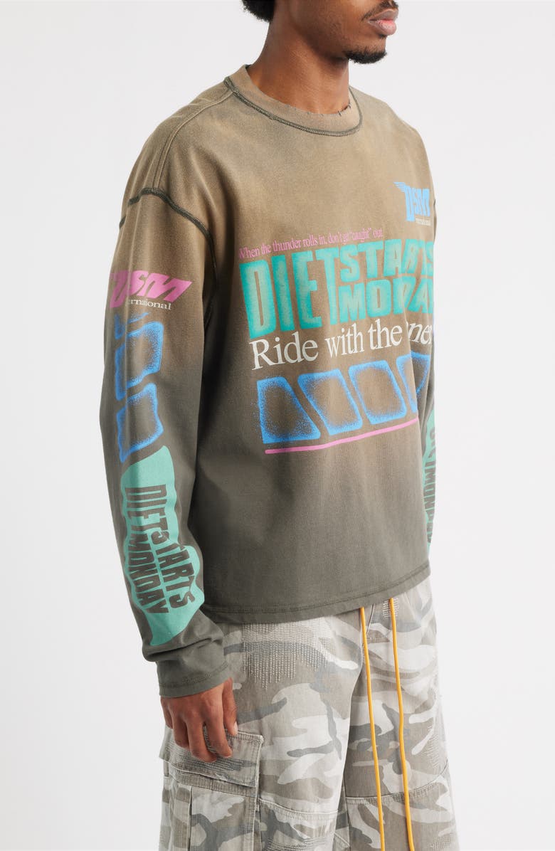 DIET STARTS MONDAY Winners Long Sleeve T-Shirt, Alternate, color, Vintage Black