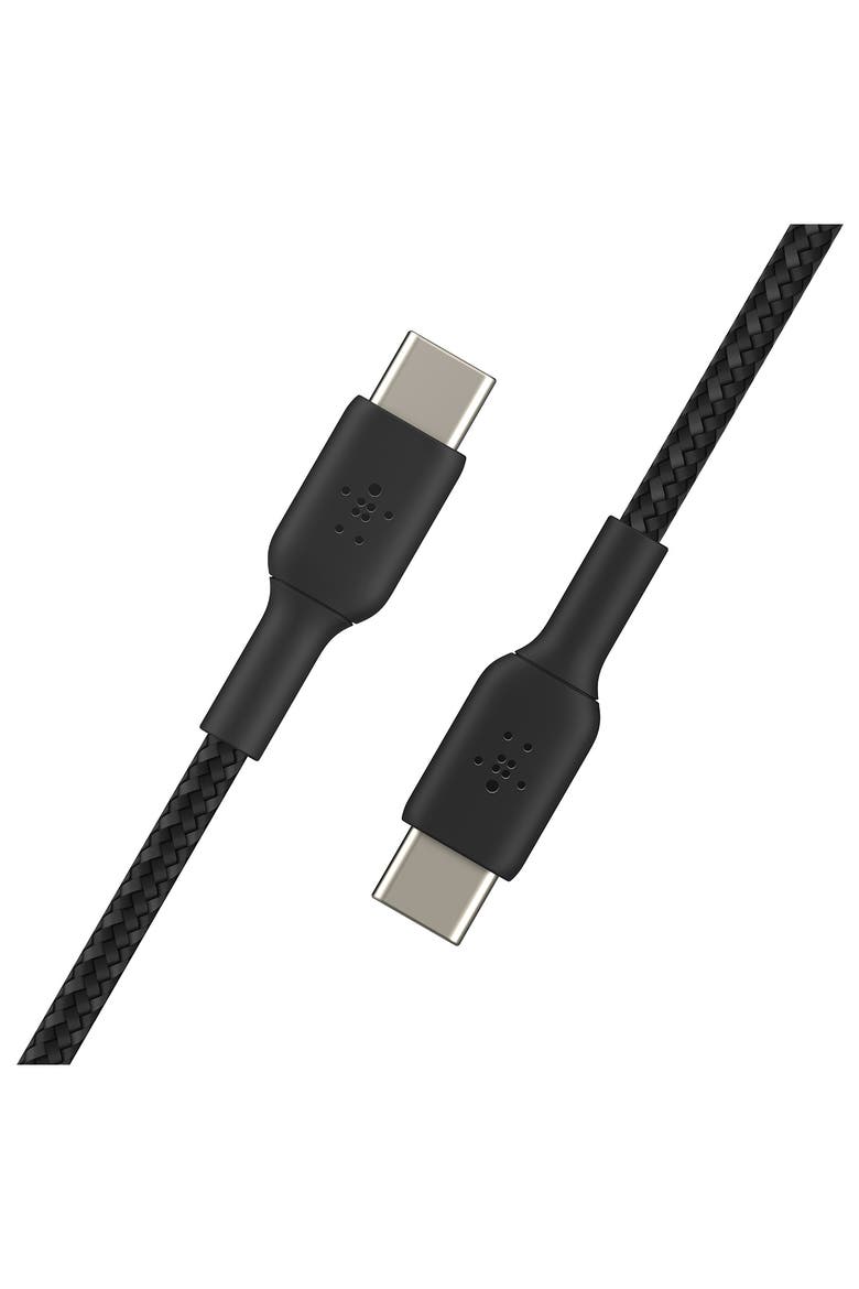 Braided 3.3ft USB-C To USB-C Charging Cable, Main, color, BLACK