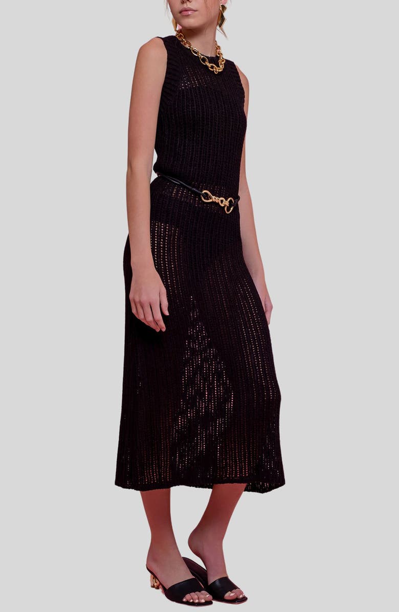 Blu Pepper Sleeveless Knit Midi Dress, Alternate, color, 