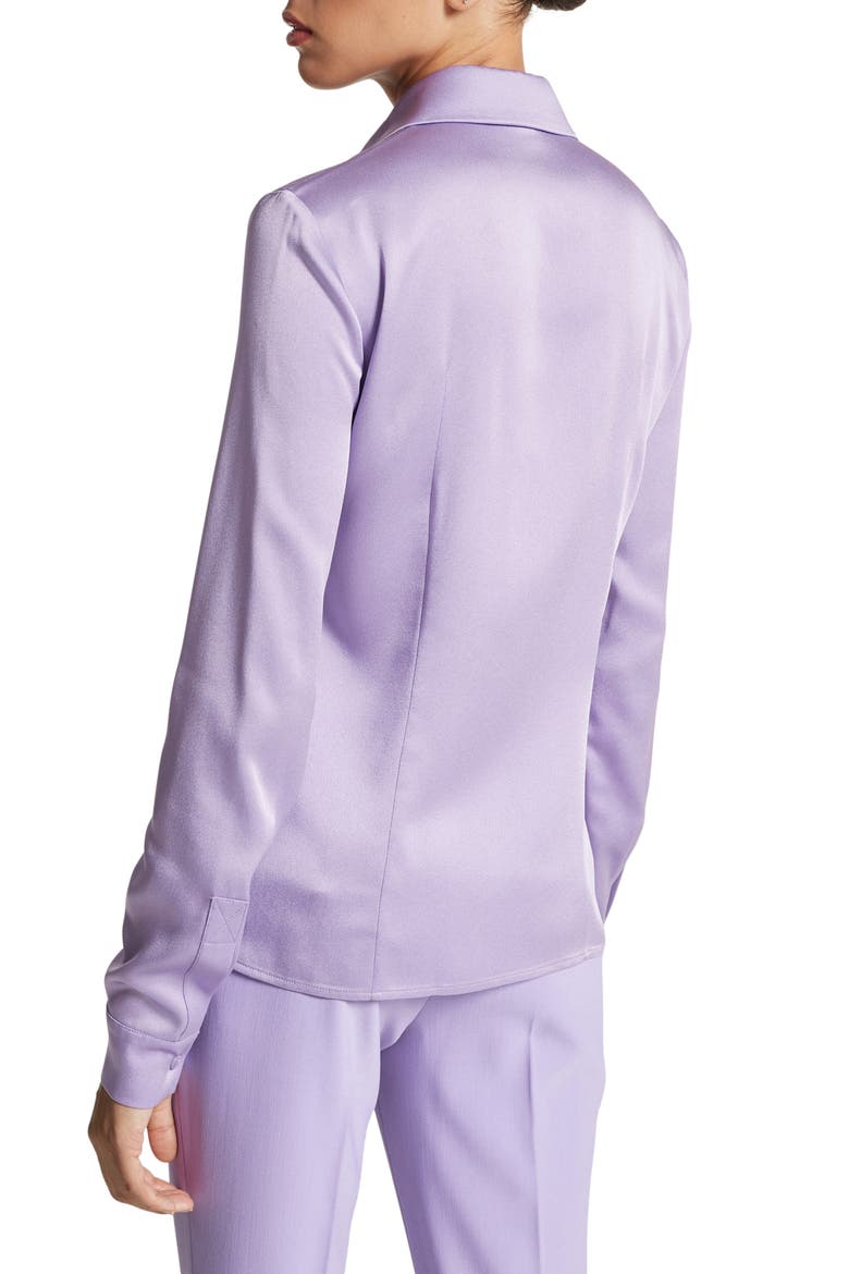 Hansen Charmeuse Button-Up Shirt, Alternate, color, FREESIA