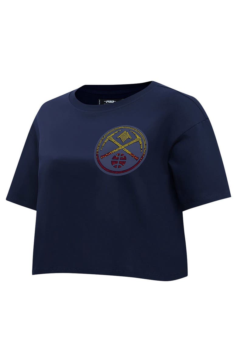 PRO STANDARD Women's Pro Standard Navy Denver Nuggets Jewels Boxy Cropped T-Shirt, Alternate, color, Navy