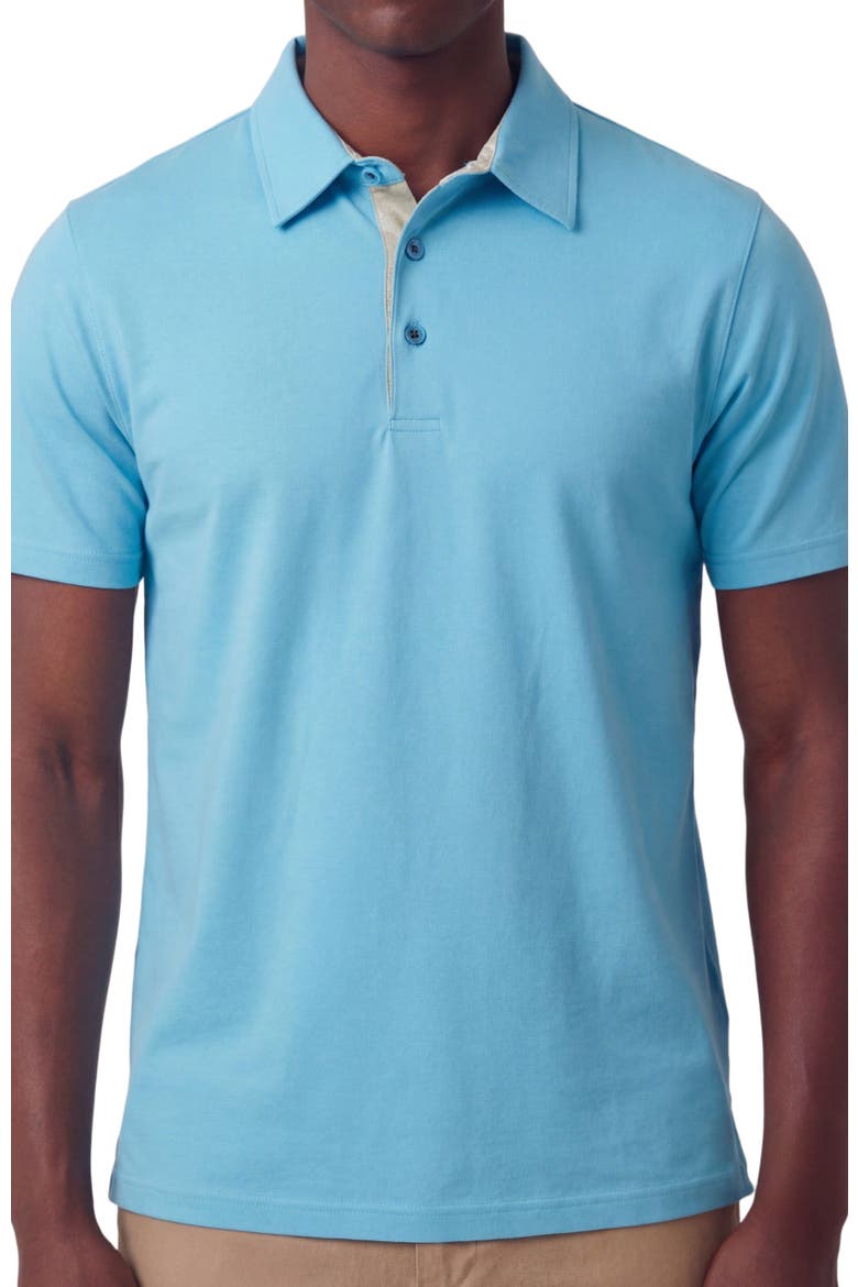 Mens Knit Polo, Alternate, color, TEAL