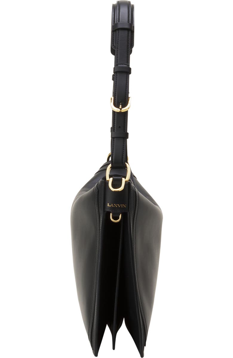 Lanvin Compagnon Asymmetrical Bag In Leather, Alternate, color, Black