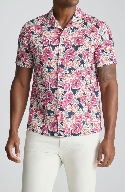 Crossman Floral Linen Camp Shirt