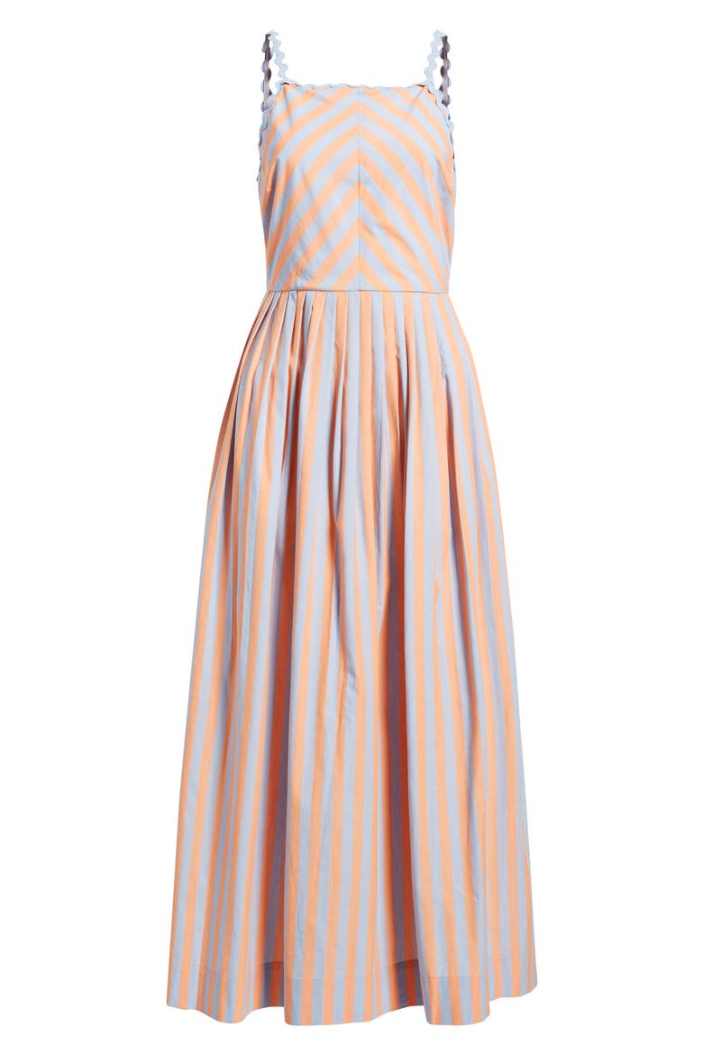 Imelda Stripe Cotton Fit & Flare Sundress, Alternate, color, BLUE/ PEACH