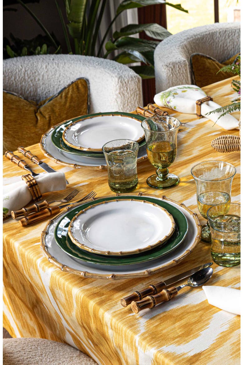 Bamboo Ceramic Dessert/Salad Plate, Alternate, color, WHITEWASH/ BAMBOO NATURAL