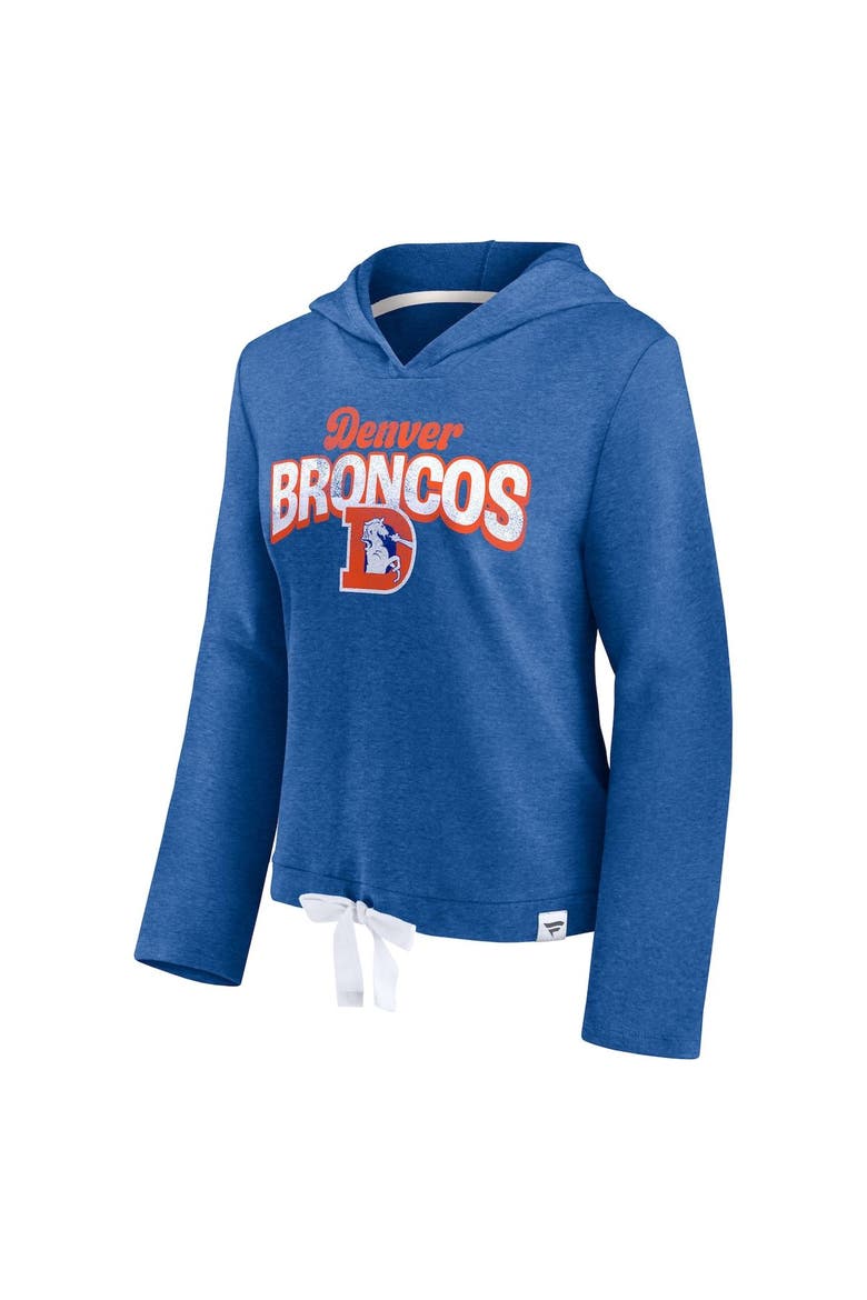 Women's Fanatics Branded Heathered Royal Denver Broncos First Team Flowy Pullover Hoodie, Alternate, color, Heather Royal
