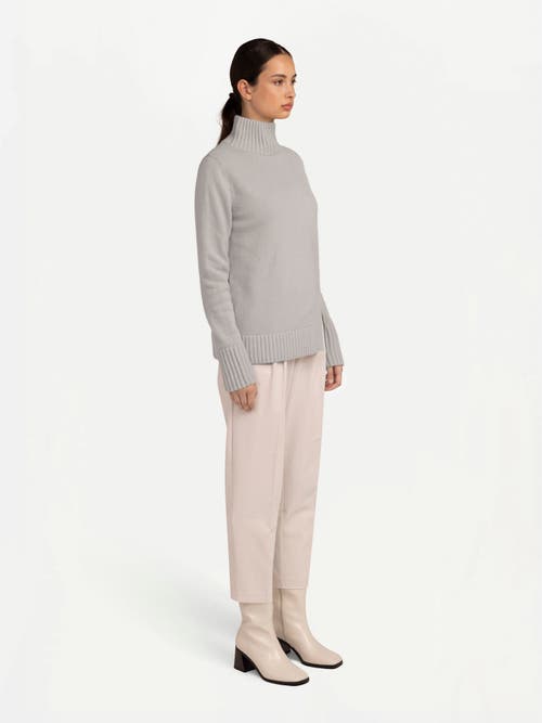 Gobi Mongolian Cashmere Cut-out Cashmere Turtleneck In Gray