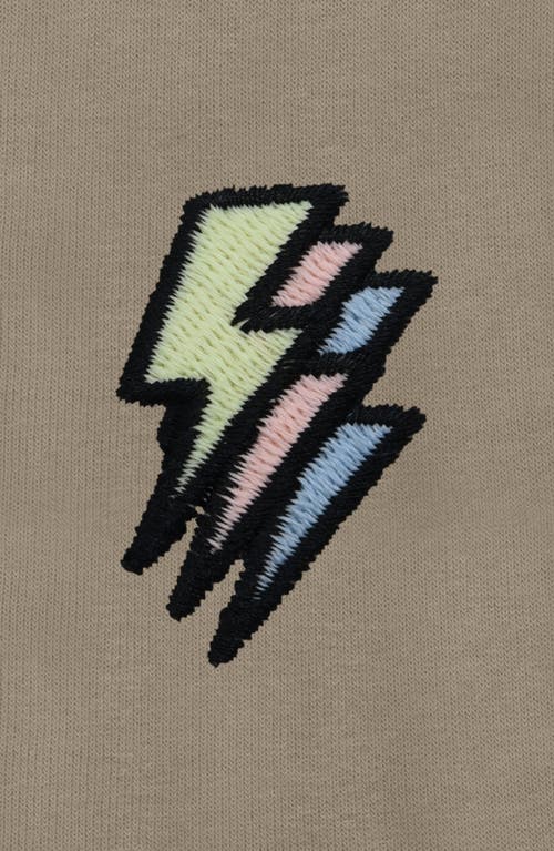 Dalix Lightning Bolt Zip Hoodie In Heather Stone
