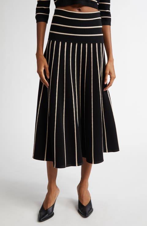 CRUSH STRIPE MIDI SKIRT