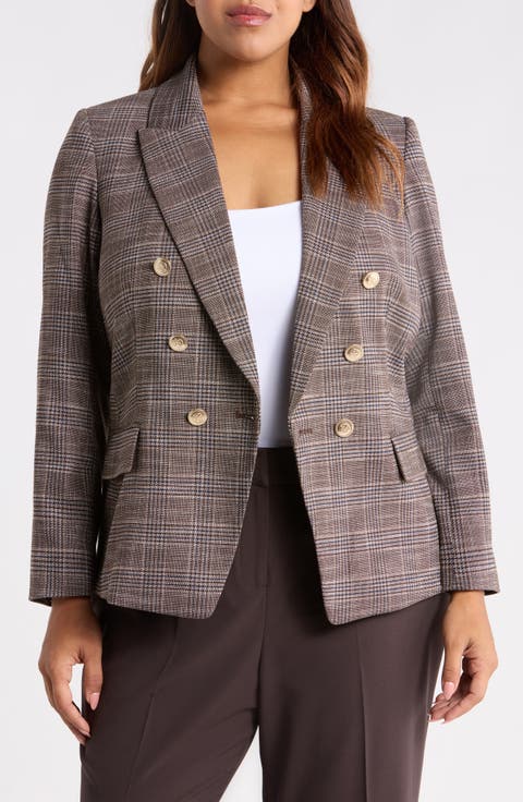 Plaid Double Breasted BlazerPlaid Double Breasted Blazer