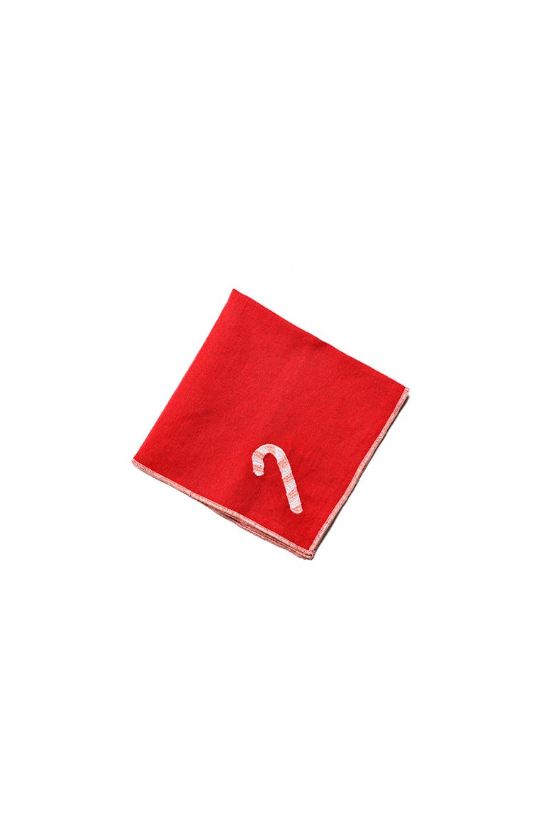 Red Candy Cane Napkins Set of 4, Alternate, color, Red