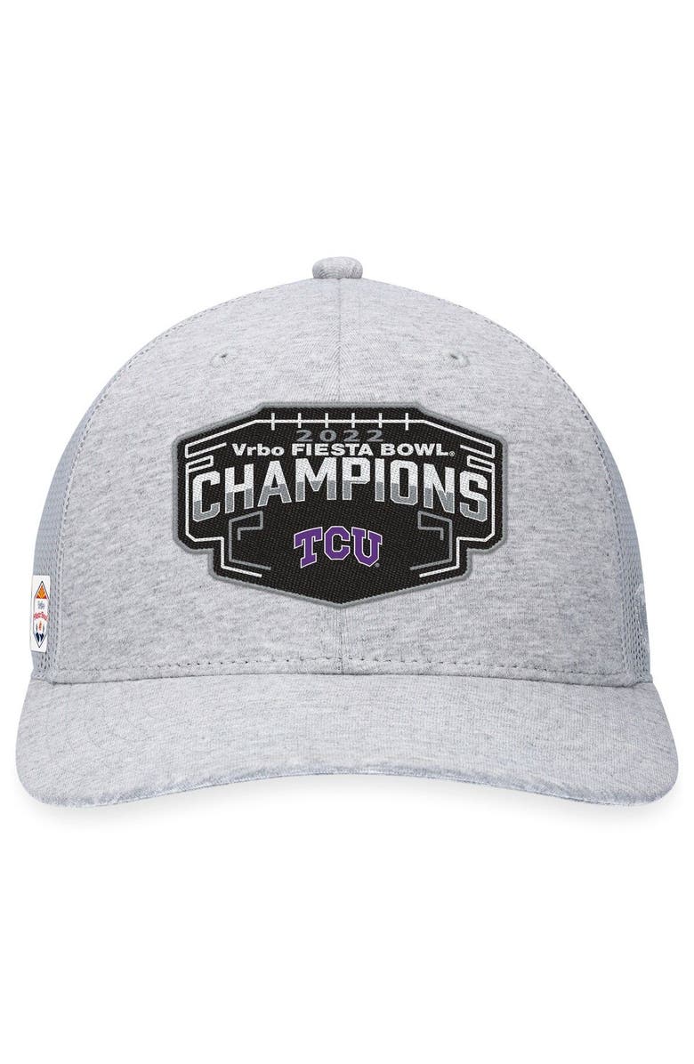 TOP OF THE WORLD Men's Top of the World  Heather Gray TCU Horned Frogs College Football Playoff 2022 Fiesta Bowl Champions Adjustable Hat, Alternate, color, 