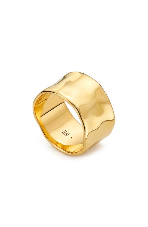 Monica Vinader Siren Muse Wide Ring in Yellow Gold 