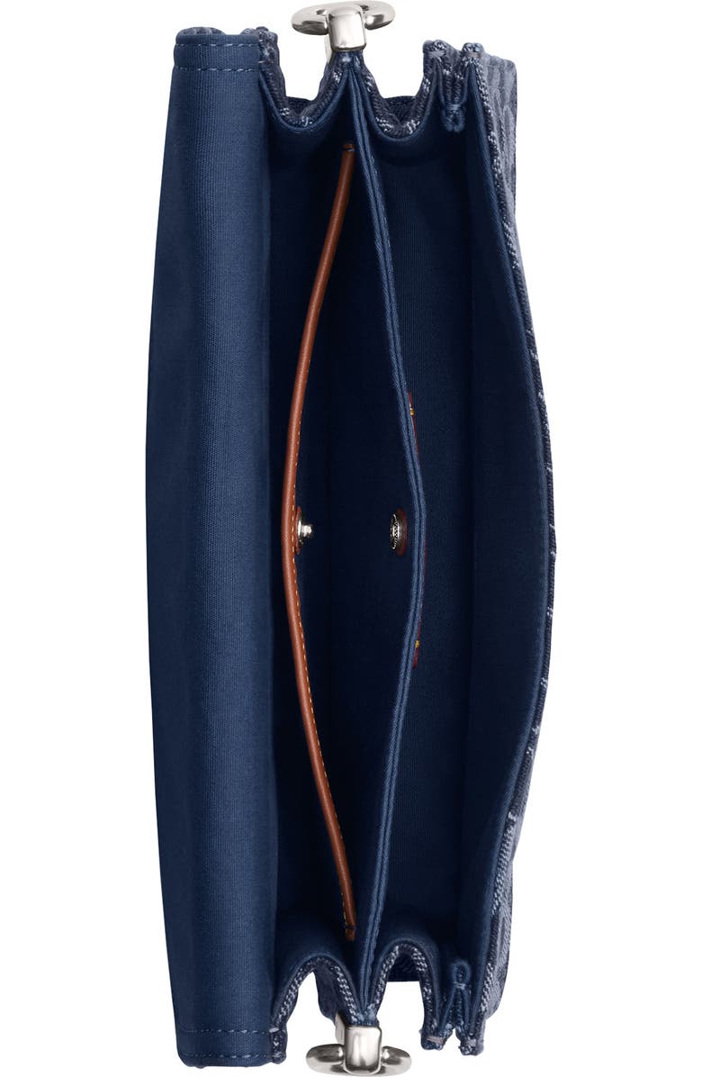 COACH Signature Chain Denim Shoulder Bag, Alternate, color, Deep Blue Multi