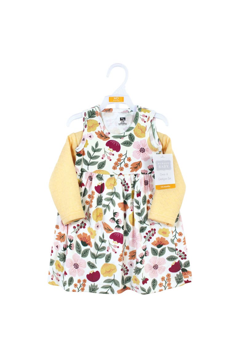 Quilted Cardigan and Dress, Alternate, color, Fall Botanical