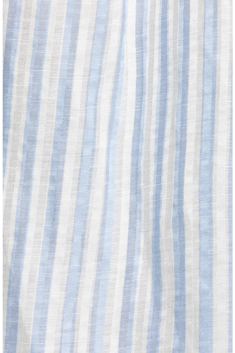 Ally Stripe Linen & Silk Blend High/Low Shirt, Alternate, color, BLUE WHITE