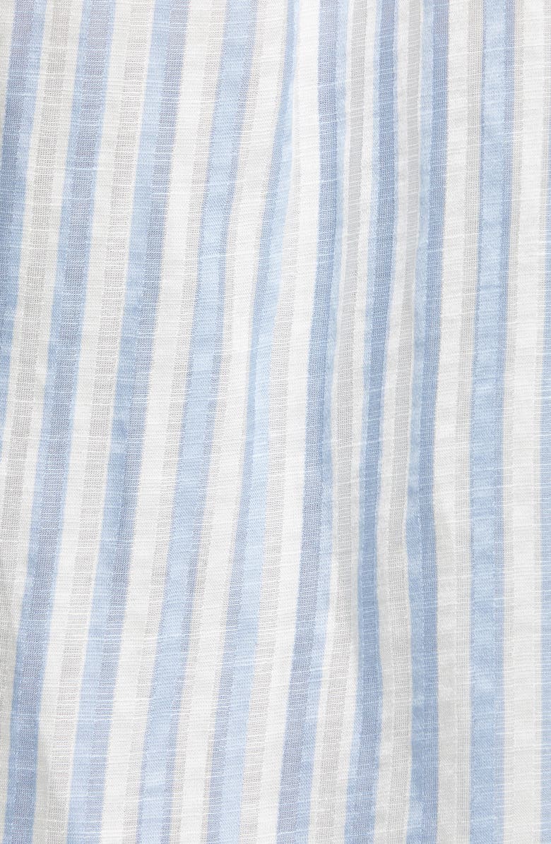 Veronica Beard Ally Stripe Linen & Silk Blend High/Low Shirt, Alternate, color, 